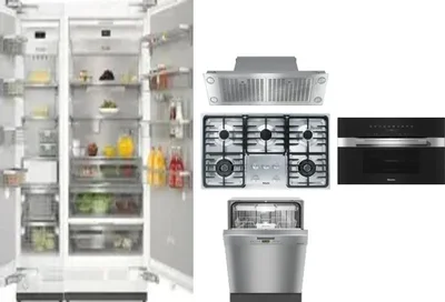 6 Piece Package Includes Refrigerator, Freezer, Cooktop, Wall Oven, Hood And Dishwasher
