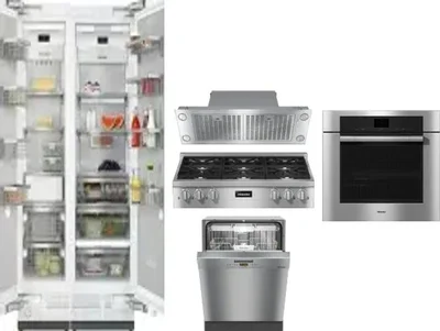 6 Piece Package Includes Refrigerator, Freezer, Cooktop, Wall Oven, Hood And Dishwasher