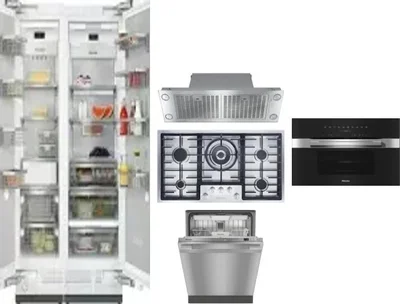 6 Piece Package Includes Refrigerator, Freezer, Cooktop, Wall Oven, Hood And Dishwasher