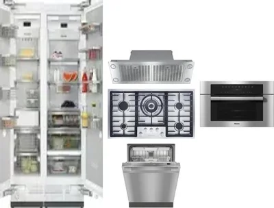 6 Piece Package Includes Refrigerator, Freezer, Cooktop, Wall Oven, Hood And Dishwasher