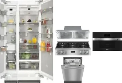 6 Piece Package Includes Refrigerator, Freezer, Cooktop, Wall Oven, Hood And Dishwasher