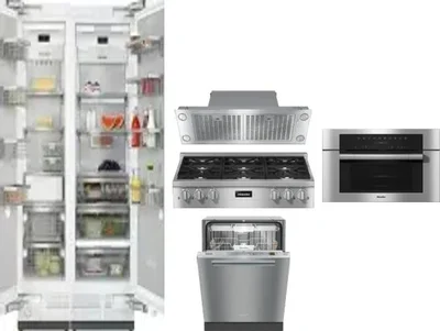 6 Piece Package Includes Refrigerator, Freezer, Cooktop, Wall Oven, Hood And Dishwasher