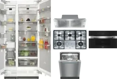 6 Piece Package Includes Refrigerator, Freezer, Cooktop, Wall Oven, Hood And Dishwasher