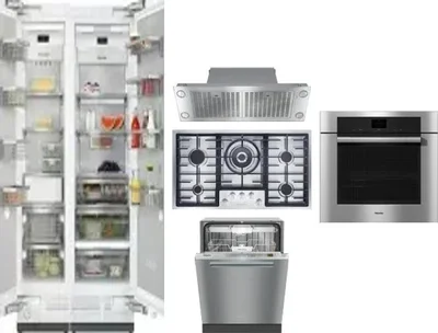 6 Piece Package Includes Refrigerator, Freezer, Cooktop, Wall Oven, Hood And Dishwasher