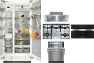 6 Piece Package Includes Refrigerator, Freezer, Cooktop, Wall Oven, Hood And Dishwasher