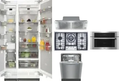 6 Piece Package Includes Refrigerator, Freezer, Cooktop, Wall Oven, Hood And Dishwasher