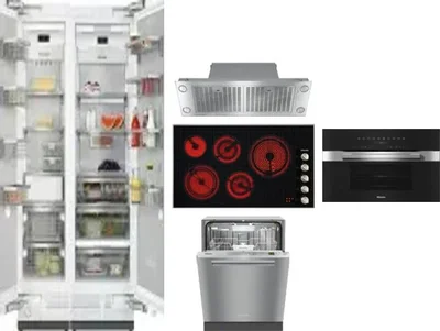 6 Piece Package Includes Refrigerator, Freezer, Cooktop, Wall Oven, Hood And Dishwasher