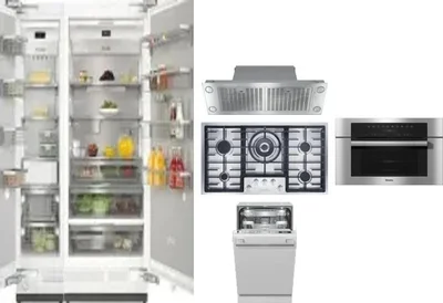 6 Piece Package Includes Refrigerator, Freezer, Cooktop, Wall Oven, Hood And Dishwasher