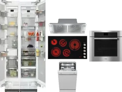6 Piece Package Includes Refrigerator, Freezer, Cooktop, Wall Oven, Hood And Dishwasher