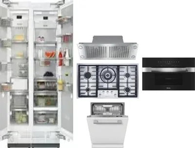 6 Piece Package Includes Refrigerator, Freezer, Cooktop, Wall Oven, Hood And Dishwasher