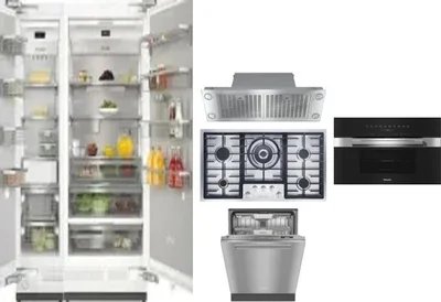 6 Piece Package Includes Refrigerator, Freezer, Cooktop, Wall Oven, Hood And Dishwasher