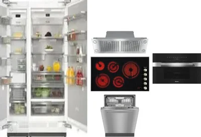 6 Piece Package Includes Refrigerator, Freezer, Cooktop, Wall Oven, Hood And Dishwasher