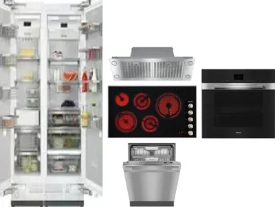6 Piece Package Includes Refrigerator, Freezer, Cooktop, Wall Oven, Hood And Dishwasher