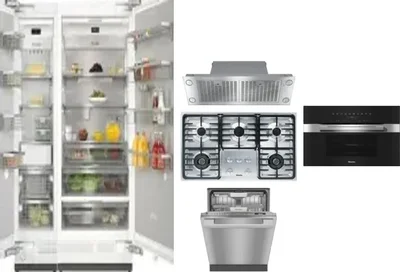 6 Piece Package Includes Refrigerator, Freezer, Cooktop, Wall Oven, Hood And Dishwasher