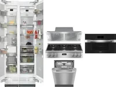 6 Piece Package Includes Refrigerator, Freezer, Cooktop, Wall Oven, Hood And Dishwasher