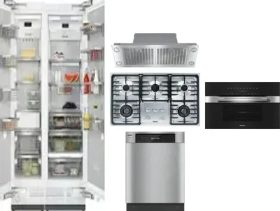6 Piece Package Includes Refrigerator, Freezer, Cooktop, Wall Oven, Hood And Dishwasher