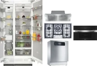 6 Piece Package Includes Refrigerator, Freezer, Cooktop, Wall Oven, Hood And Dishwasher