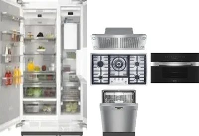 6 Piece Package Includes Refrigerator, Freezer, Cooktop, Wall Oven, Hood And Dishwasher