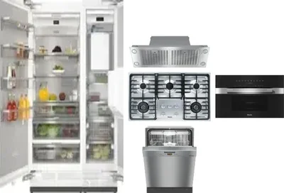 6 Piece Package Includes Refrigerator, Freezer, Cooktop, Wall Oven, Hood And Dishwasher