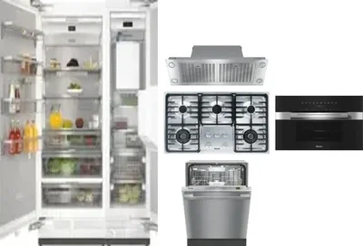 6 Piece Package Includes Refrigerator, Freezer, Cooktop, Wall Oven, Hood And Dishwasher
