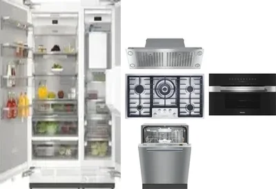 6 Piece Package Includes Refrigerator, Freezer, Cooktop, Wall Oven, Hood And Dishwasher