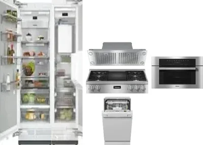 6 Piece Package Includes Refrigerator, Freezer, Cooktop, Wall Oven, Hood And Dishwasher