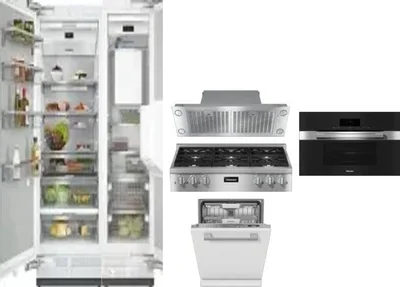 6 Piece Package Includes Refrigerator, Freezer, Cooktop, Wall Oven, Hood And Dishwasher