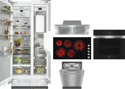 6 Piece Package Includes Refrigerator, Freezer, Cooktop, Wall Oven, Hood And Dishwasher