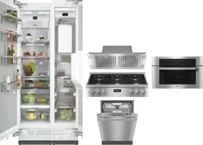 6 Piece Package Includes Refrigerator, Freezer, Cooktop, Wall Oven, Hood And Dishwasher