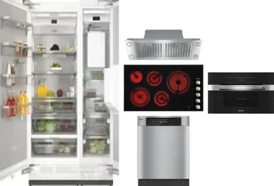 6 Piece Package Includes Refrigerator, Freezer, Cooktop, Wall Oven, Hood And Dishwasher