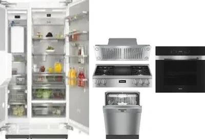 6 Piece Package Includes Refrigerator, Freezer, Cooktop, Wall Oven, Hood And Dishwasher