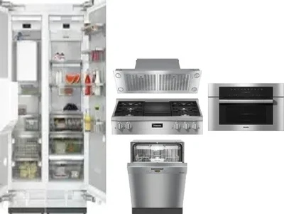 6 Piece Package Includes Refrigerator, Freezer, Cooktop, Wall Oven, Hood And Dishwasher