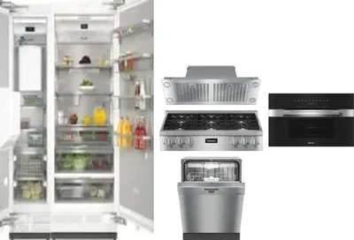 6 Piece Package Includes Refrigerator, Freezer, Cooktop, Wall Oven, Hood And Dishwasher