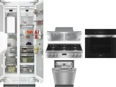 6 Piece Package Includes Refrigerator, Freezer, Cooktop, Wall Oven, Hood And Dishwasher