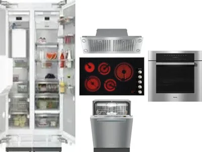6 Piece Package Includes Refrigerator, Freezer, Cooktop, Wall Oven, Hood And Dishwasher