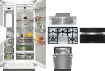 6 Piece Package Includes Refrigerator, Freezer, Cooktop, Wall Oven, Hood And Dishwasher