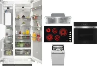 6 Piece Package Includes Refrigerator, Freezer, Cooktop, Wall Oven, Hood And Dishwasher