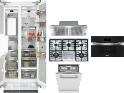6 Piece Package Includes Refrigerator, Freezer, Cooktop, Wall Oven, Hood And Dishwasher