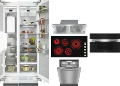6 Piece Package Includes Refrigerator, Freezer, Cooktop, Wall Oven, Hood And Dishwasher