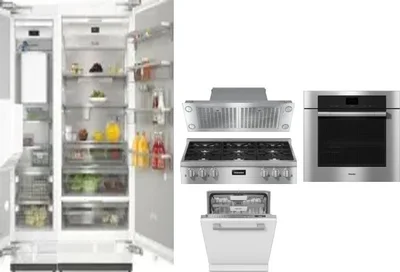 6 Piece Package Includes Refrigerator, Freezer, Cooktop, Wall Oven, Hood And Dishwasher