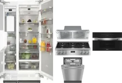 6 Piece Package Includes Refrigerator, Freezer, Cooktop, Wall Oven, Hood And Dishwasher