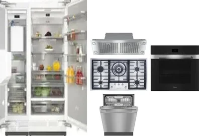 6 Piece Package Includes Refrigerator, Freezer, Cooktop, Wall Oven, Hood And Dishwasher