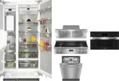 6 Piece Package Includes Refrigerator, Freezer, Cooktop, Wall Oven, Hood And Dishwasher