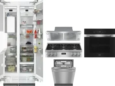 6 Piece Package Includes Refrigerator, Freezer, Cooktop, Wall Oven, Hood And Dishwasher