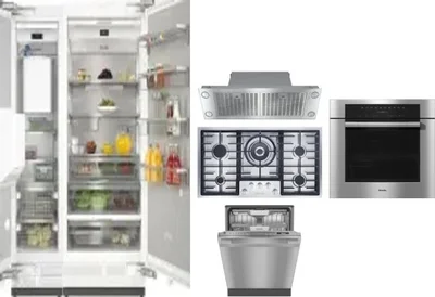 6 Piece Package Includes Refrigerator, Freezer, Cooktop, Wall Oven, Hood And Dishwasher