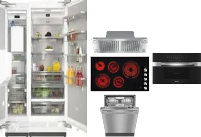 6 Piece Package Includes Refrigerator, Freezer, Cooktop, Wall Oven, Hood And Dishwasher