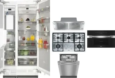 6 Piece Package Includes Refrigerator, Freezer, Cooktop, Wall Oven, Hood And Dishwasher