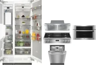 6 Piece Package Includes Refrigerator, Freezer, Cooktop, Wall Oven, Hood And Dishwasher