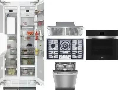 6 Piece Package Includes Refrigerator, Freezer, Cooktop, Wall Oven, Hood And Dishwasher