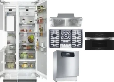 6 Piece Package Includes Refrigerator, Freezer, Cooktop, Wall Oven, Hood And Dishwasher